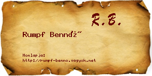 Rumpf Bennó névjegykártya